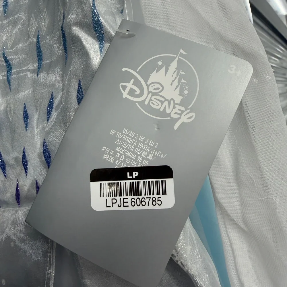 Disney Elsa Costume Kids Size 3 White Purple Frozen Dress and Leggings Set